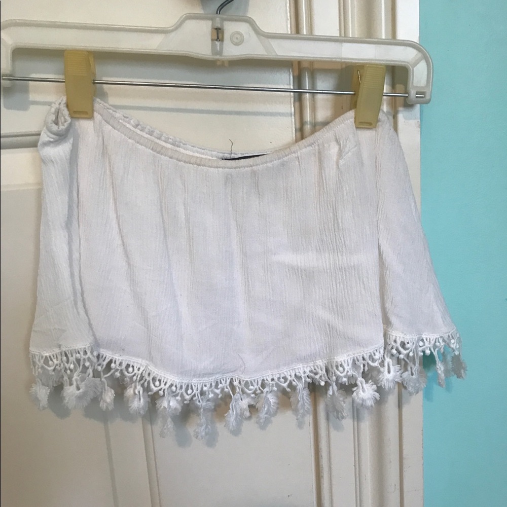 Off the shoulder white top